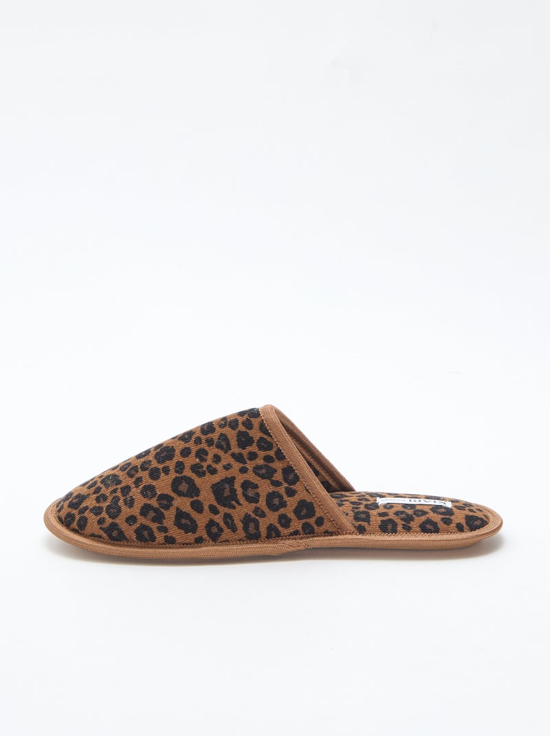 Pantufas tipo chinelas de veludo Bege - Kiabi