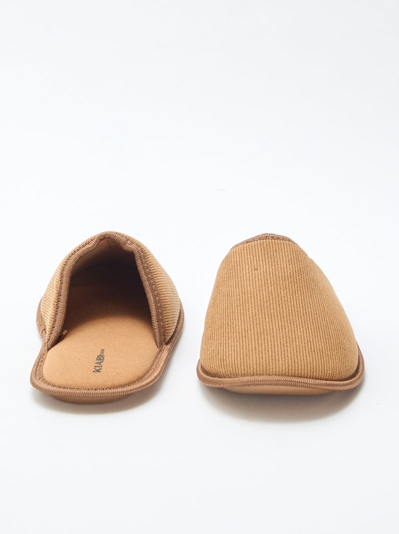 Pantufas tipo chinelas de veludo Castanho - Kiabi