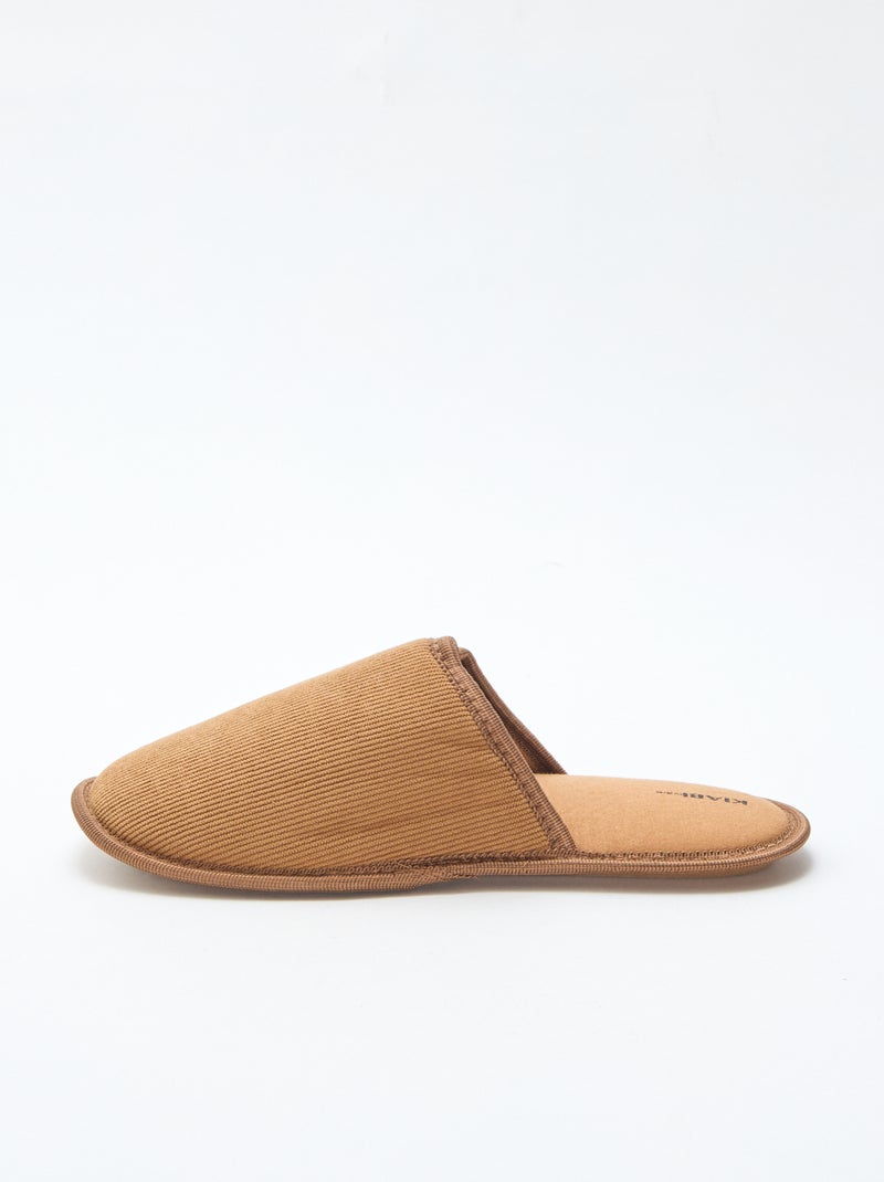 Pantufas tipo chinelas de veludo Castanho - Kiabi