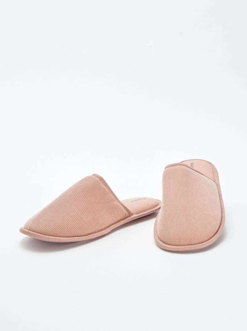 Pantufas tipo chinelas de veludo Rosa - Kiabi