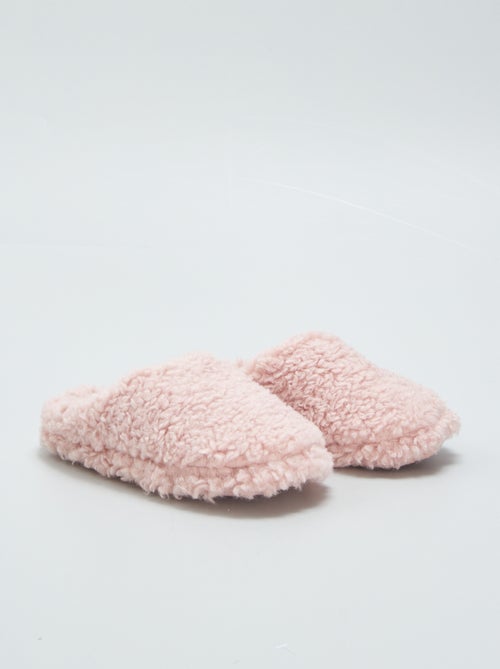 Pantufas tipo chinelas efeito lã de carneiro - Kiabi