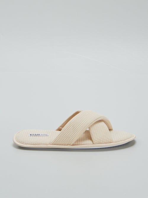 Pantufas tipo chinelas em gaze de algodão - Kiabi