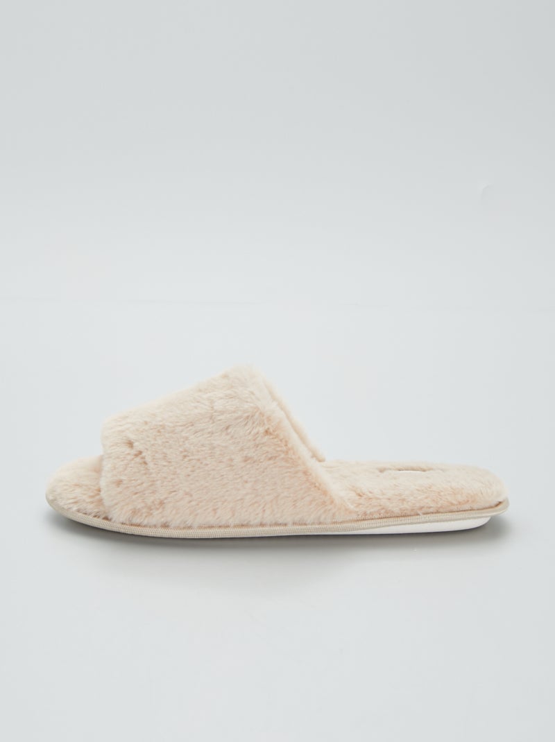 Pantufas tipo chinelas forradas Castanho Claro - Kiabi