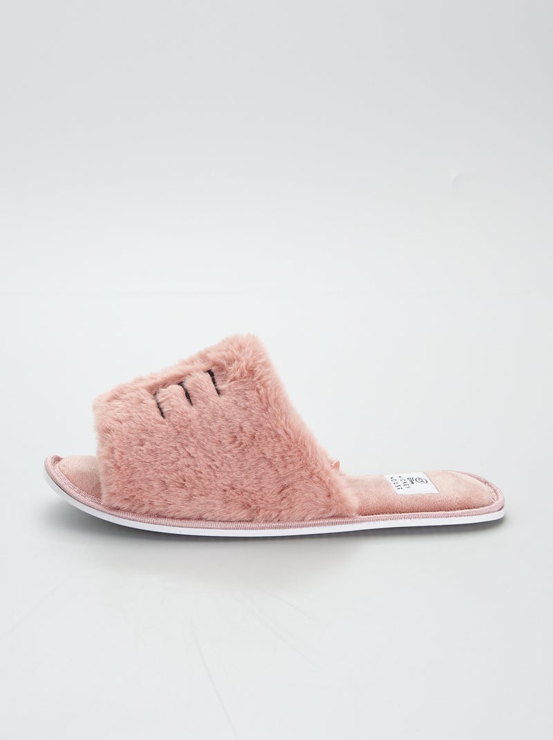 Pantufas tipo chinelas forradas 'Mickey Mouse' bege - Kiabi