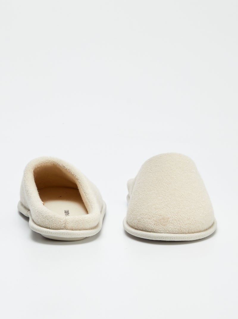 Pantufas tipo chinelas lisas BEGE - Kiabi