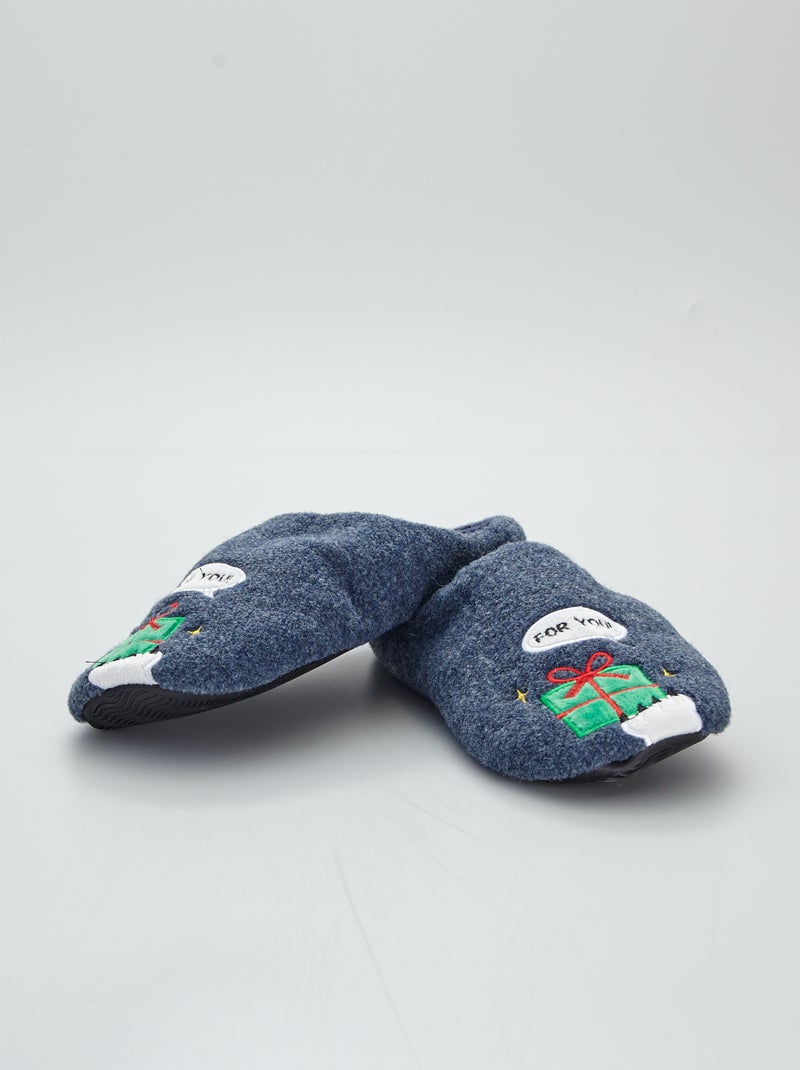 Pantufas tipo chinelas 'Natal' Azul Naval - Kiabi