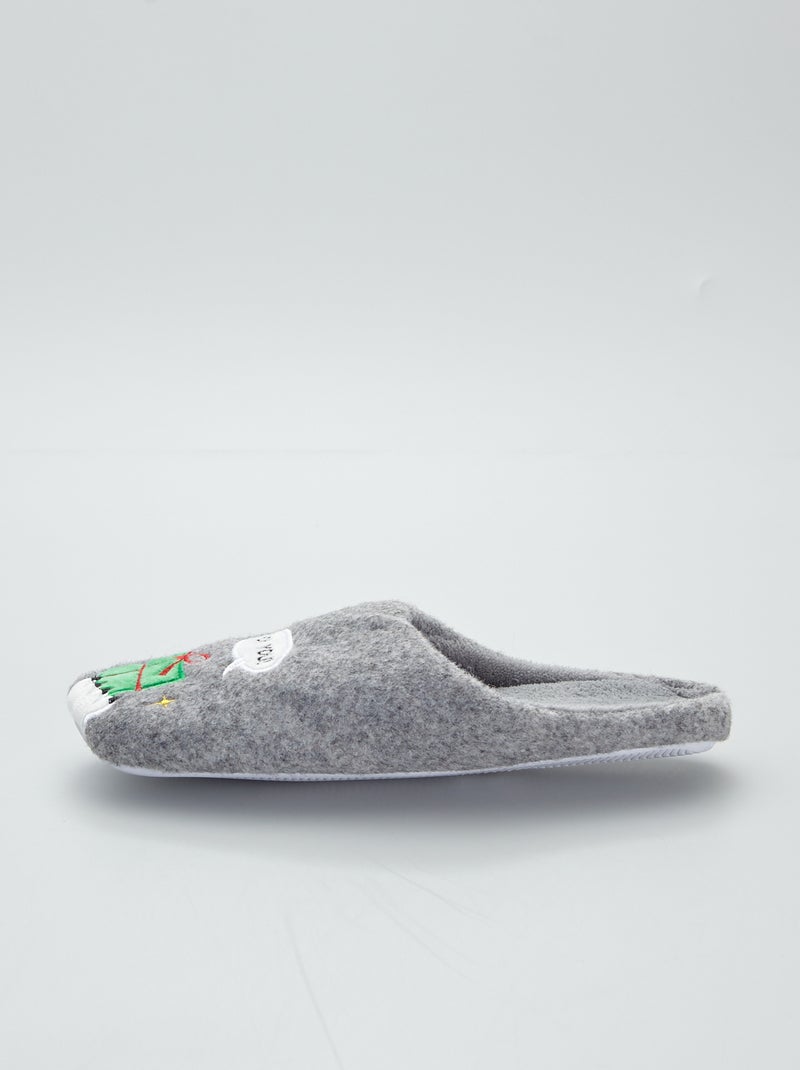 Pantufas tipo chinelas 'Natal' Cinza - Kiabi