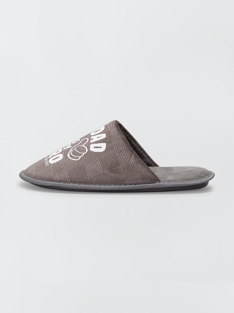 Pantufas tipo chinelas 'O meu pai é um herói' Cinza - Kiabi