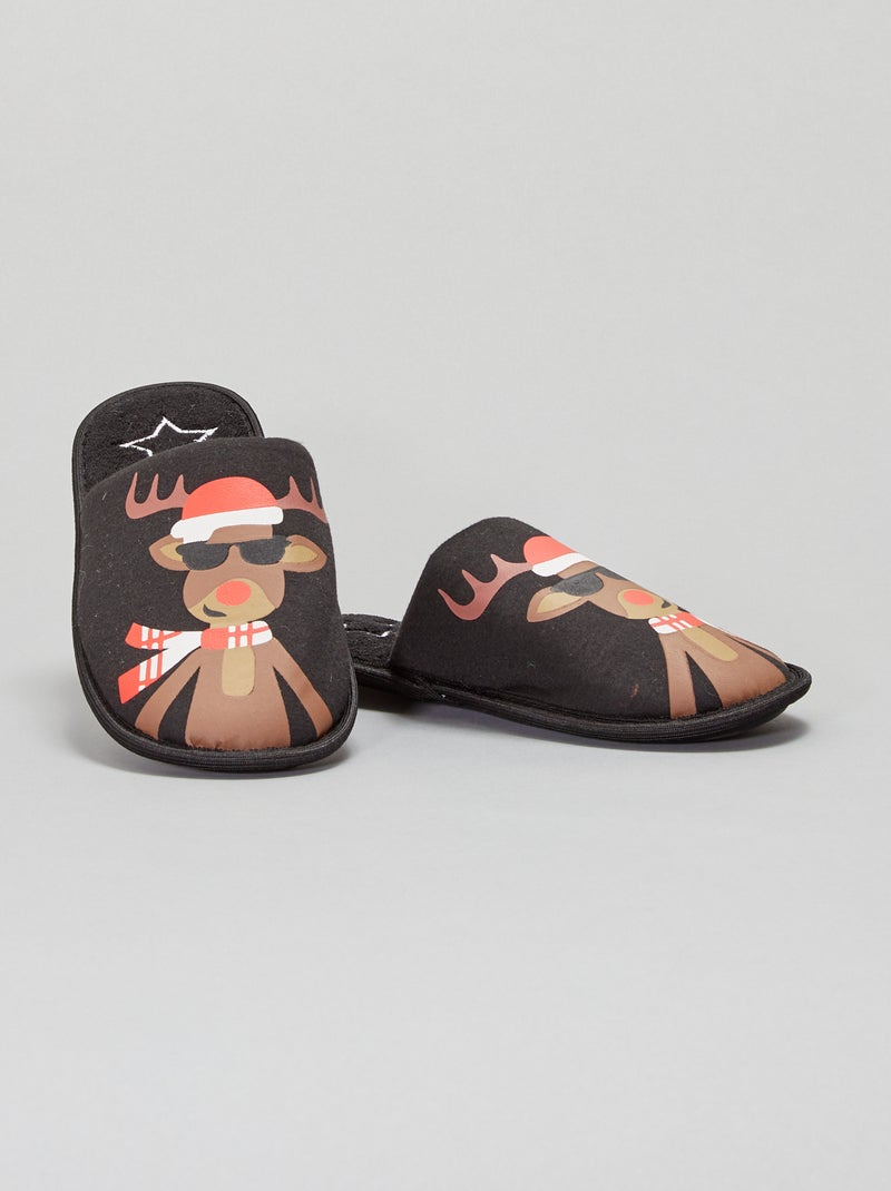 Pantufas tipo chinelas 'rena' Preto - Kiabi