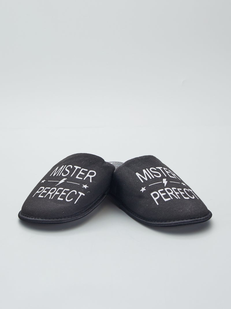 Pantufas tipo chinelas 'Super Papá' Preto - Kiabi