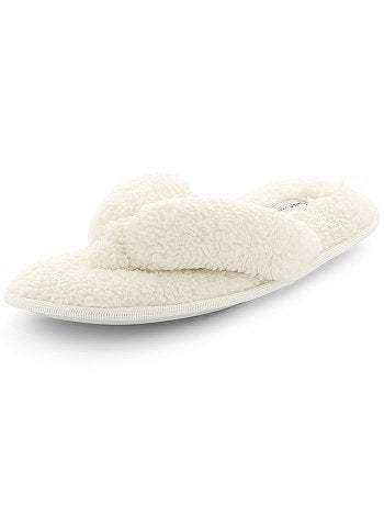 Pantufas tipo chinelos em peluche - Kiabi