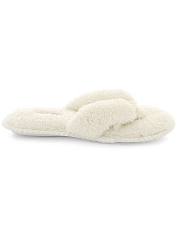 Pantufas tipo chinelos em peluche - Kiabi