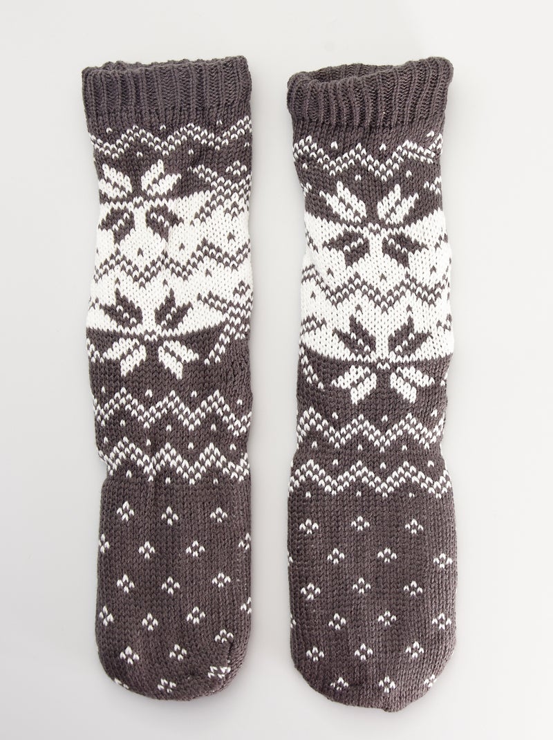 Pantufas tipo meia Cinza - Kiabi