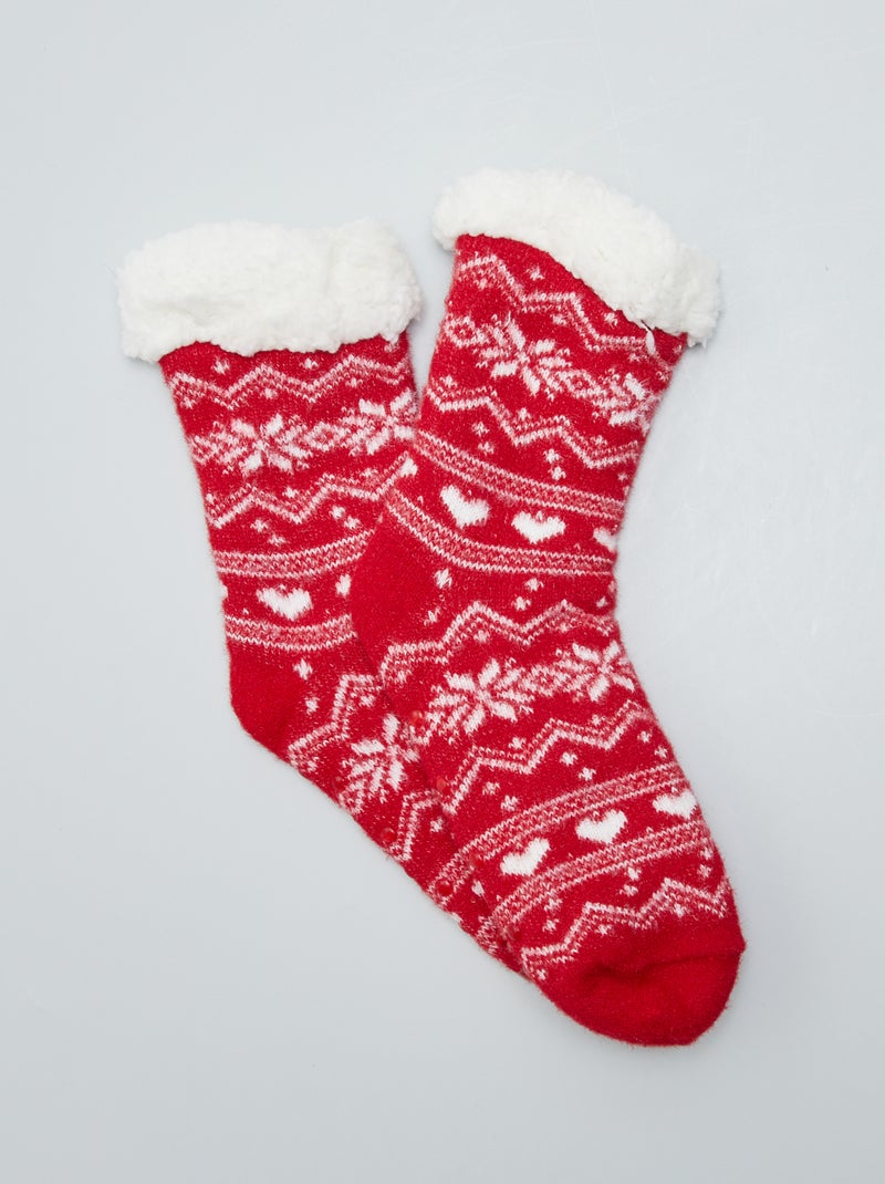 Pantufas tipo meia VERMELHO - Kiabi