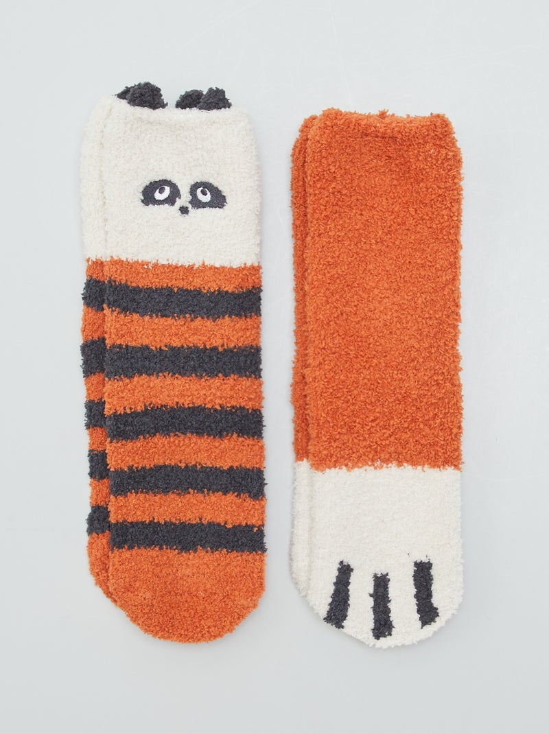 Pantufas tipo meias 'animais' CASTANHO - Kiabi