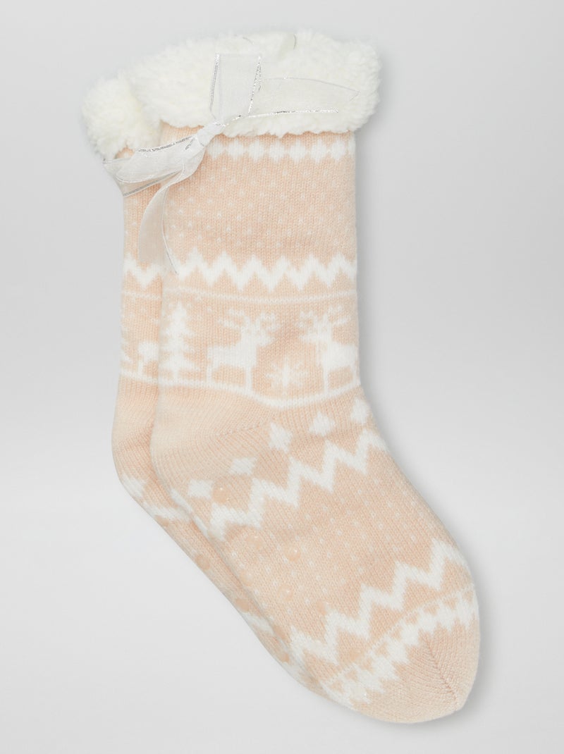 Pantufas tipo meias antiderrapantes ROSA - Kiabi