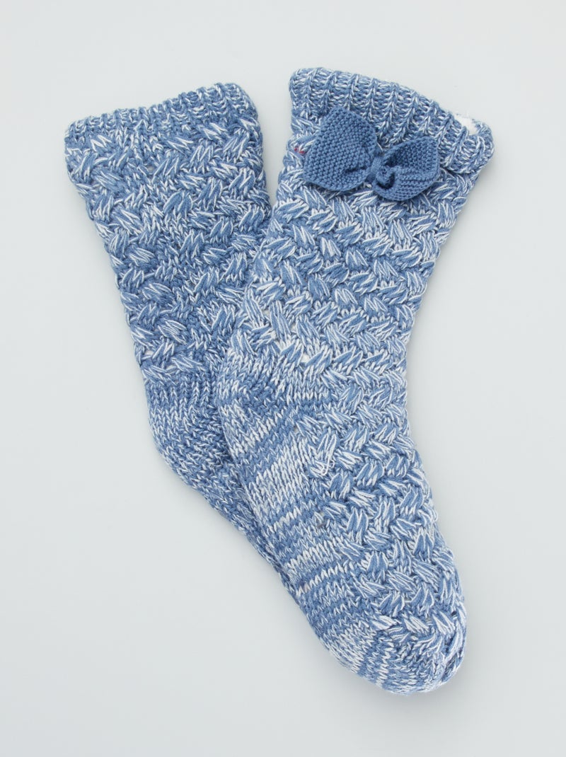 Pantufas tipo meias com laço de fantasia Azul - Kiabi