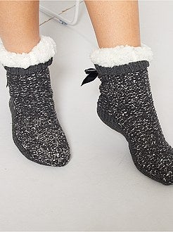 Pantufas tipo meias em malha grossa - Kiabi
