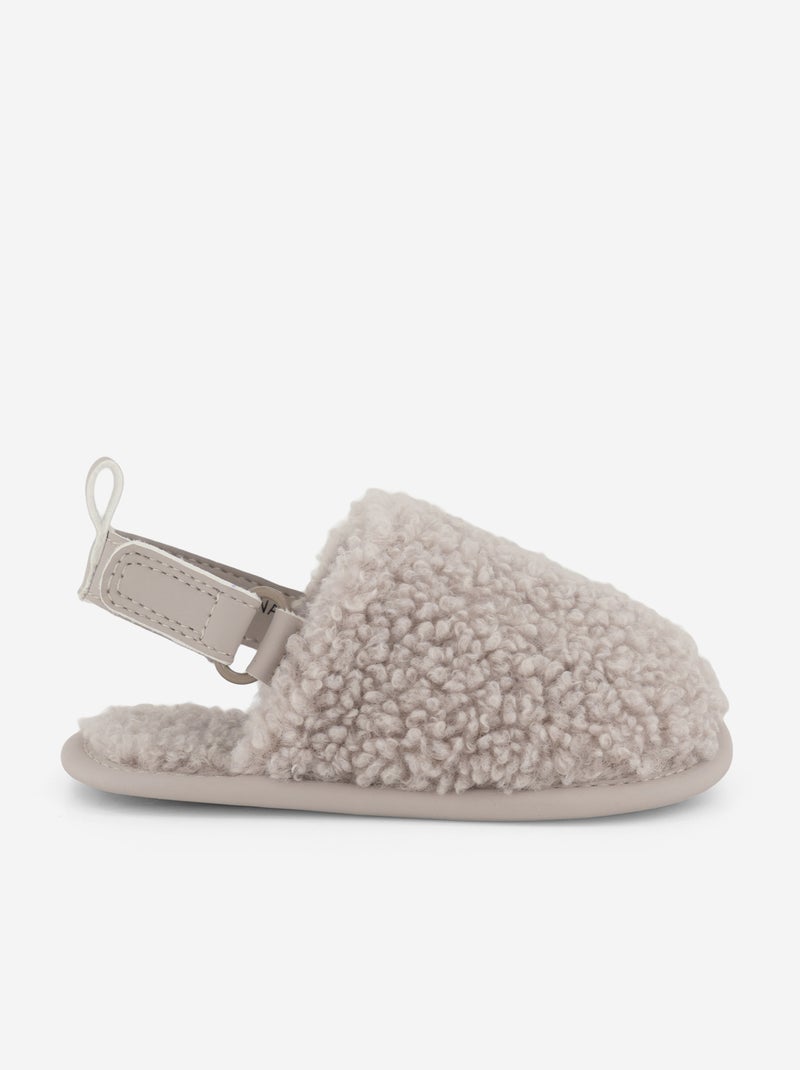 Pantufas tipo mule com tiras de suporte Bege - Kiabi