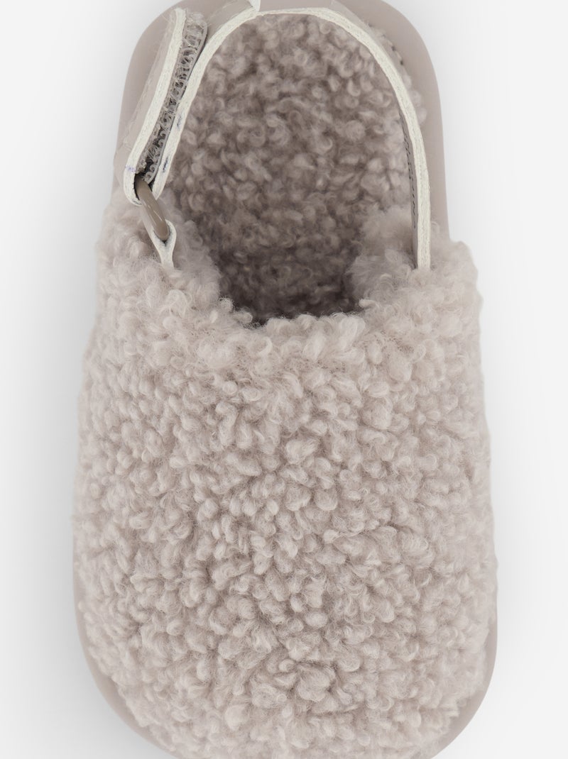 Pantufas tipo mule com tiras de suporte Bege - Kiabi