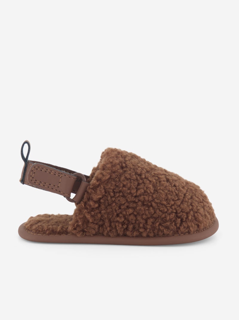 Pantufas tipo mule com tiras de suporte Castanho - Kiabi