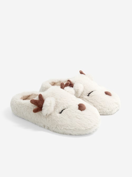 Pantufas tipo mule em forma de rena - Kiabi