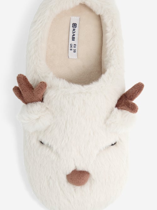 Pantufas tipo mule em forma de rena - Kiabi