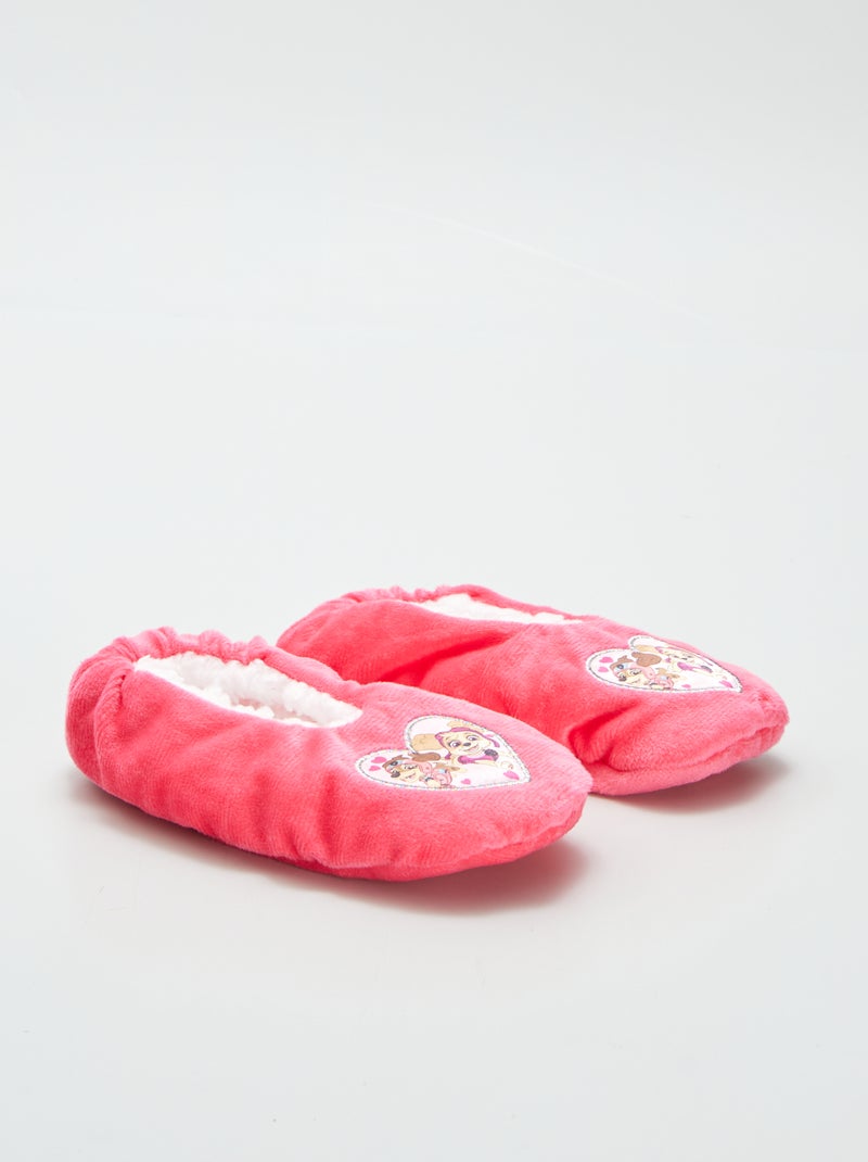 Pantufas tipo sabrinas com efeito pelo de carneiro 'Patrulha Pata' ROSA - Kiabi