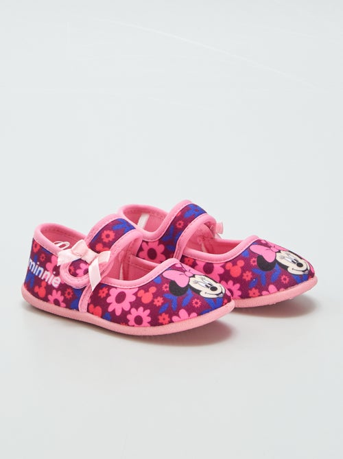 Pantufas tipo sabrinas com estampado flores da 'Minnie' - Kiabi