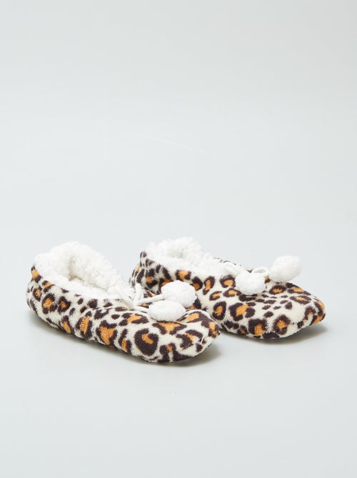 Pantufas tipo sabrinas efeito lã de carneiro - Kiabi