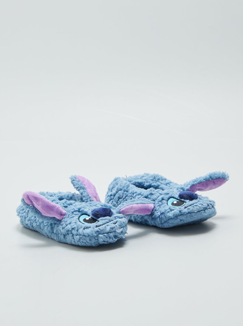 Pantufas tipo sabrinas efeito lã de carneiro 'Stitch' Azul - Kiabi