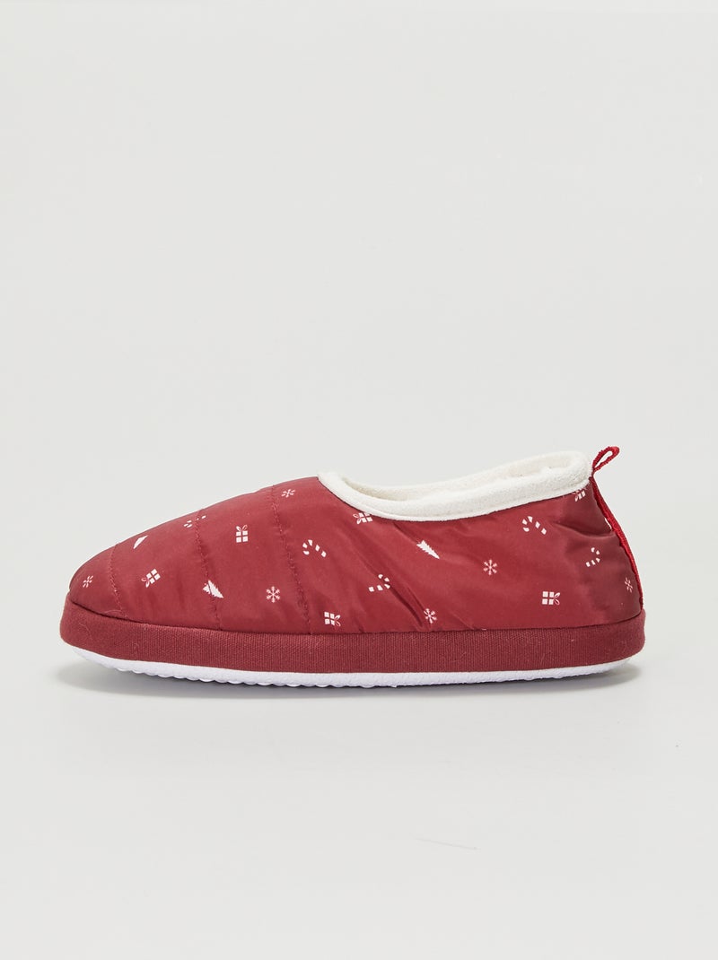 Pantufas tipo sabrinas forradas Natal ROXO - Kiabi