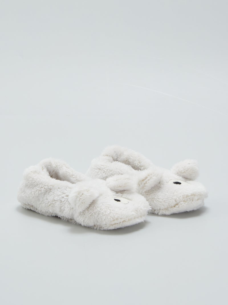 Pantufas tipo sabrinas forradas 'urso' BEGE - Kiabi