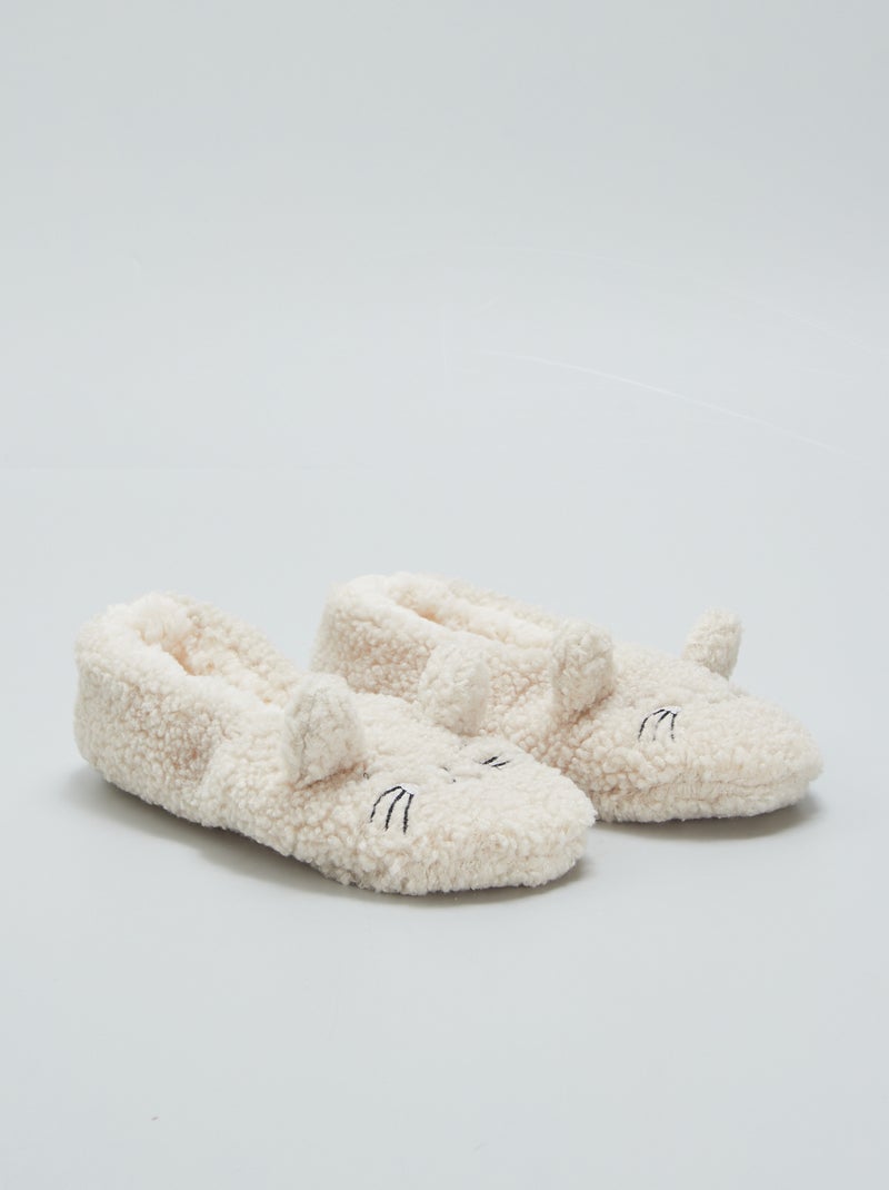 Pantufas tipo sabrinas 'gato' BEGE - Kiabi
