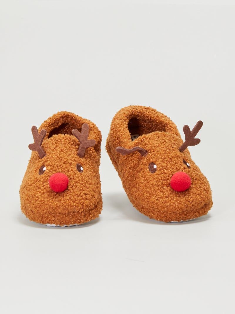 Pantufas tipo sabrinas 'rena' Castanho - Kiabi