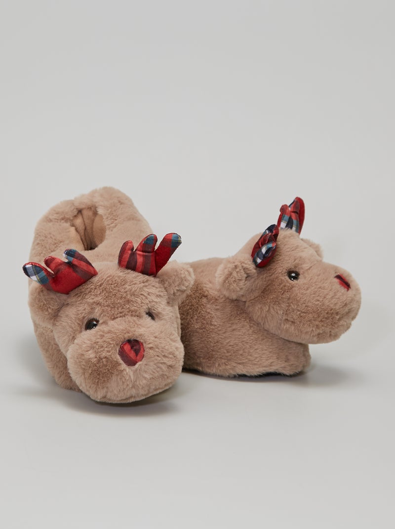 Pantufas 'veado' Castanho - Kiabi