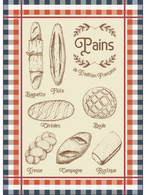 Pão francês tradicional pano de cozinha de algodão - Kiabi