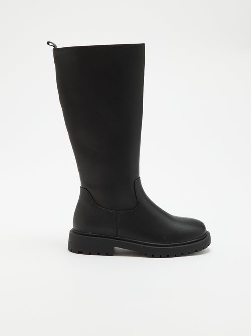 Par de botas de cano alto em imitação de pele - Kiabi