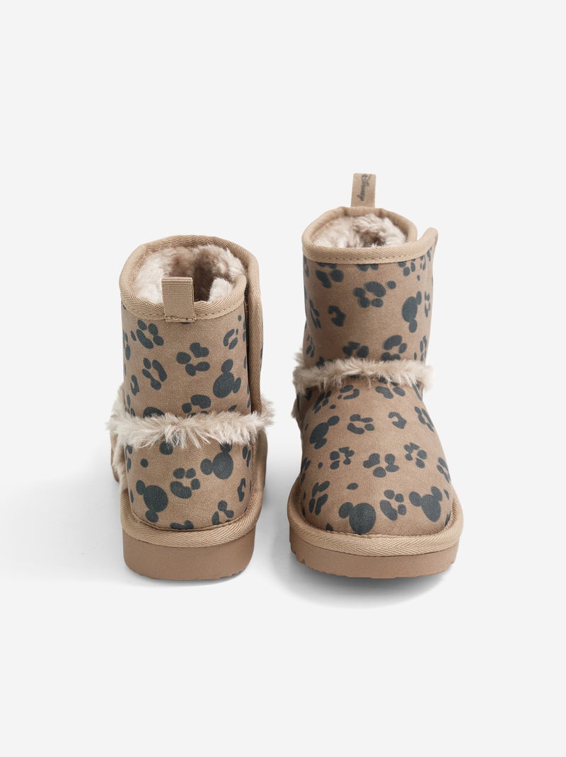Par de botas de velcro com padrão leopardo \'Mickey\' \'Disney\' Castanho - Kiabi