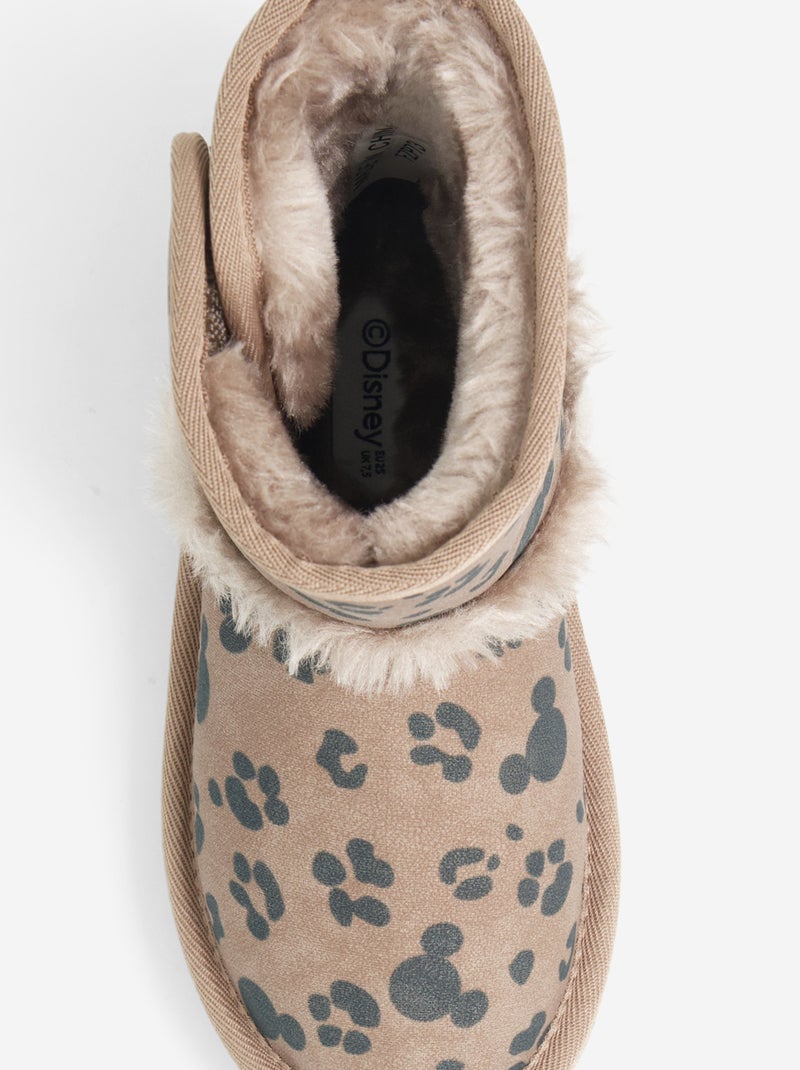 Par de botas de velcro com padrão leopardo \'Mickey\' \'Disney\' Castanho - Kiabi