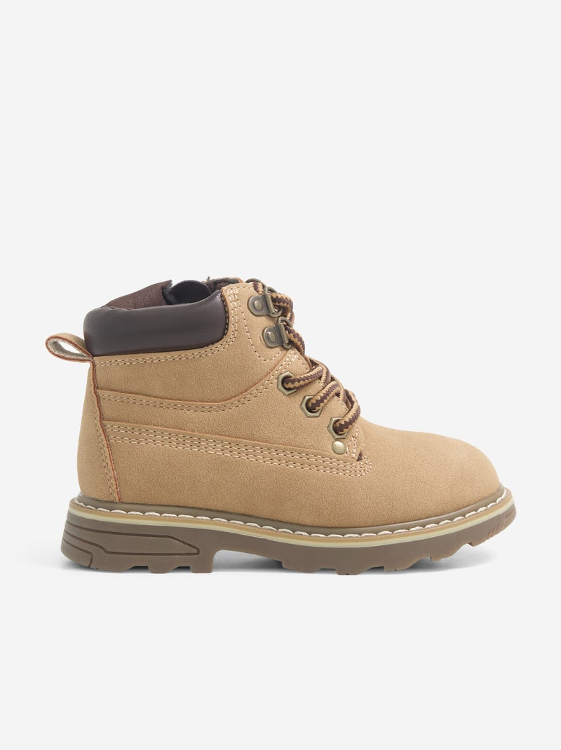 Par de botas tipo trekking com atacadores Castanho - Kiabi