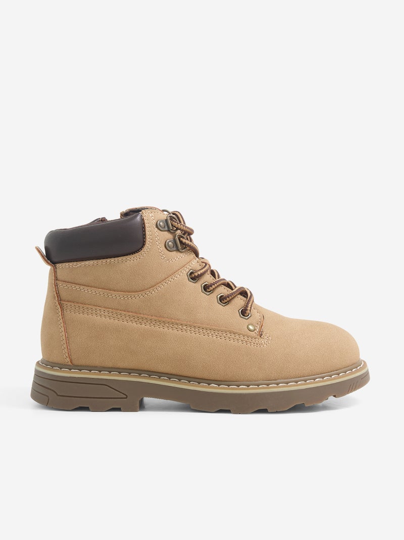 Par de botas tipo trekking com atacadores Castanho - Kiabi
