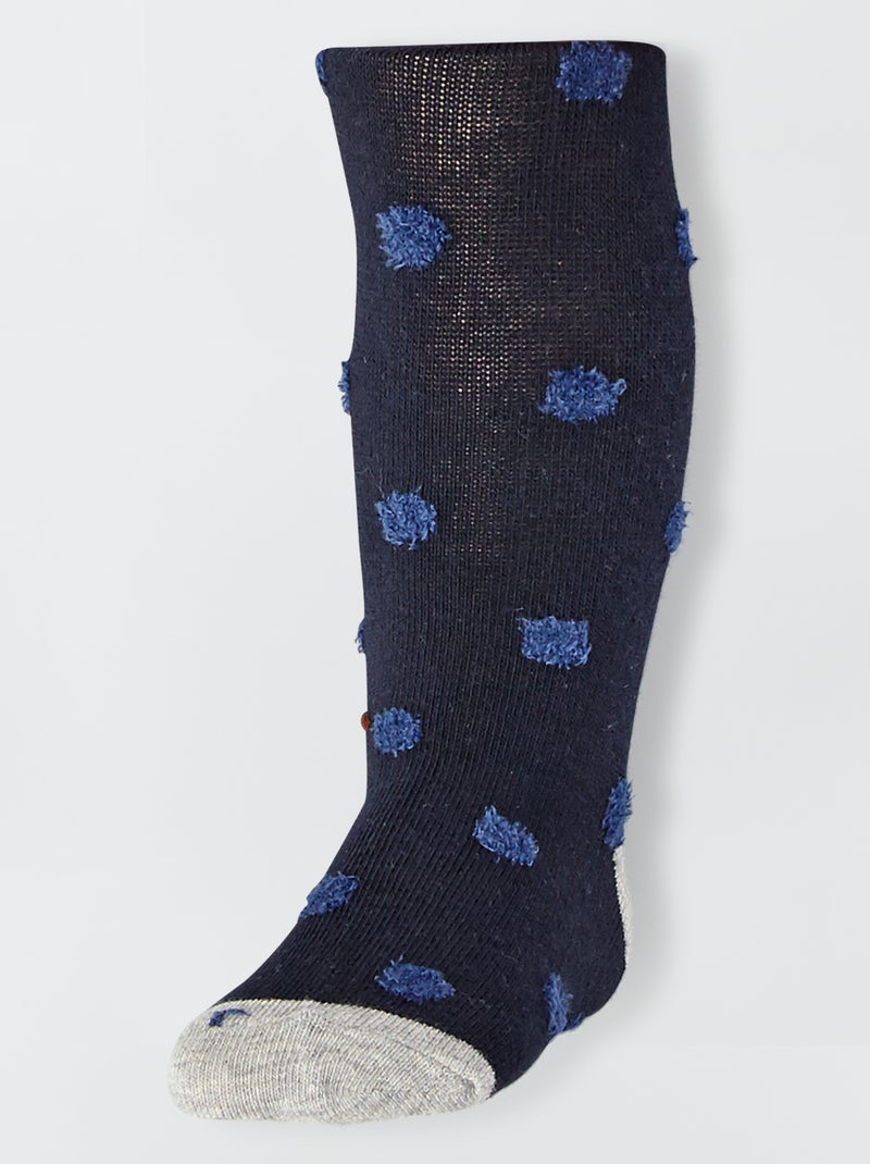 Par de collants às bolinhas de fantasia Azul Marinho - Kiabi