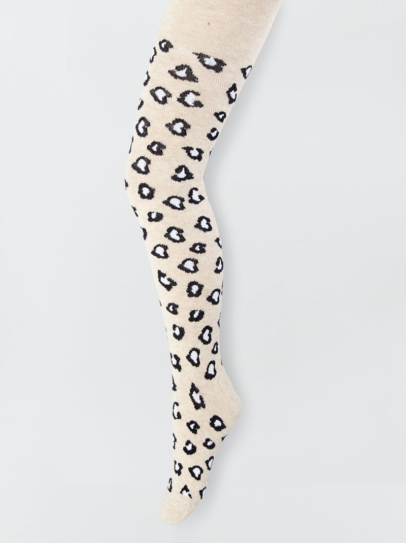 Par de collants com estampado 'leopardo' bege - Kiabi