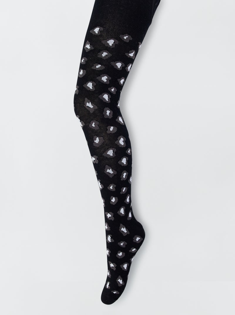 Par de collants com estampado 'leopardo' Preto - Kiabi