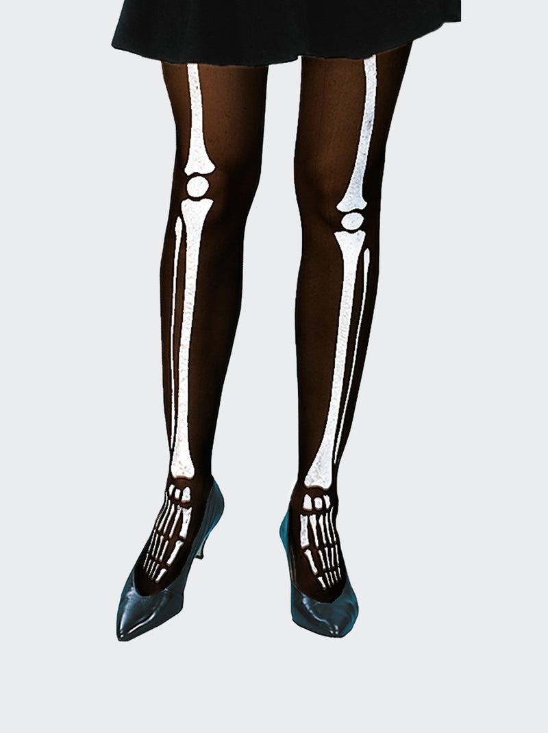Par de collants com padrão esqueleto Preto/ Branco - Kiabi