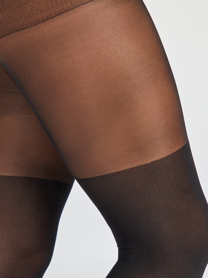 Par de collants efeito meias altas - 60D Preto - Kiabi
