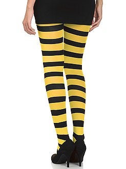 Par de collants opacos às riscas - Kiabi