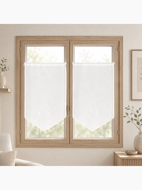 Par de cortinados bordados - Kiabi