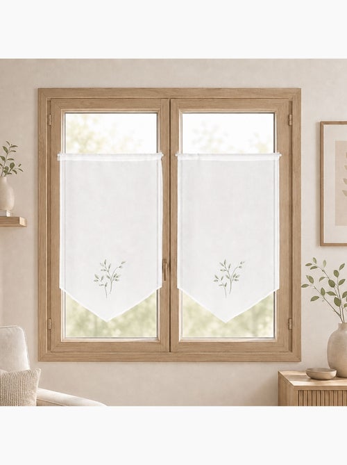 Par de cortinados bordados - Kiabi